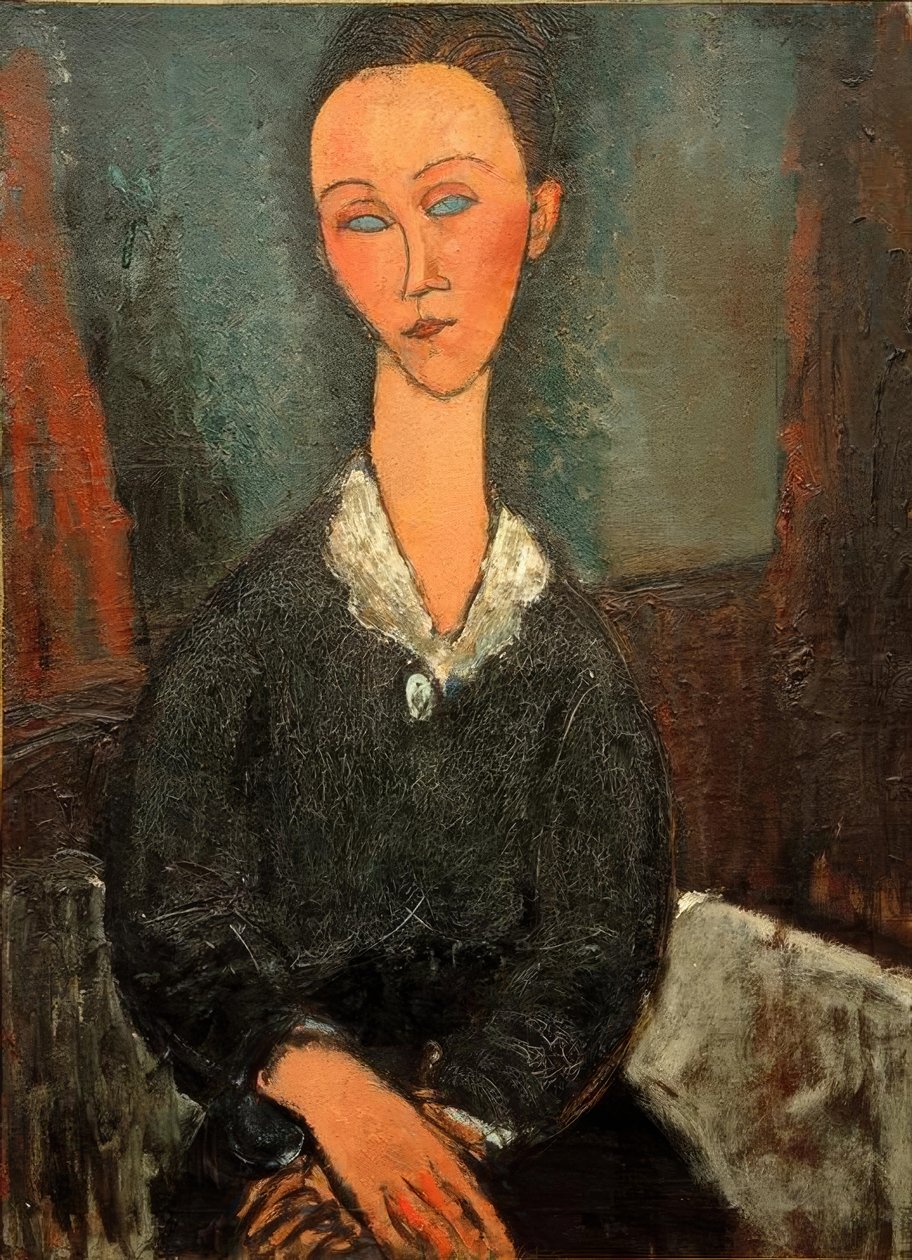 Kvinde med hvid krave (Lunia Czechowska) af Amedeo Modigliani