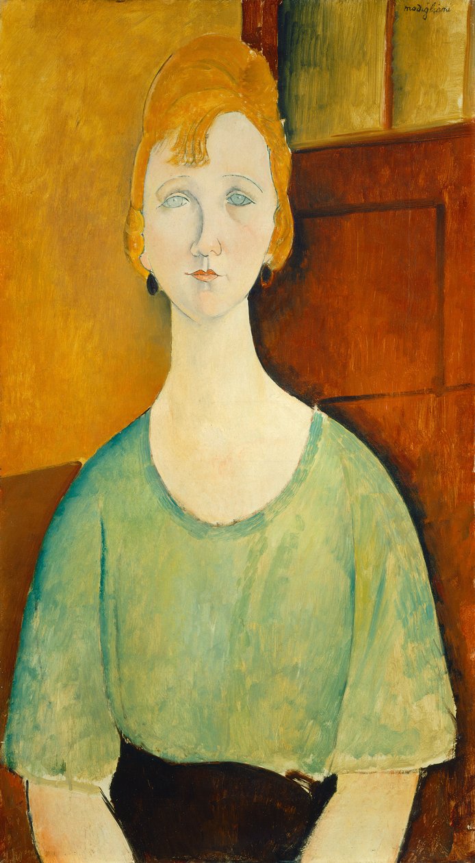 Pige i en grøn bluse af Amedeo Modigliani