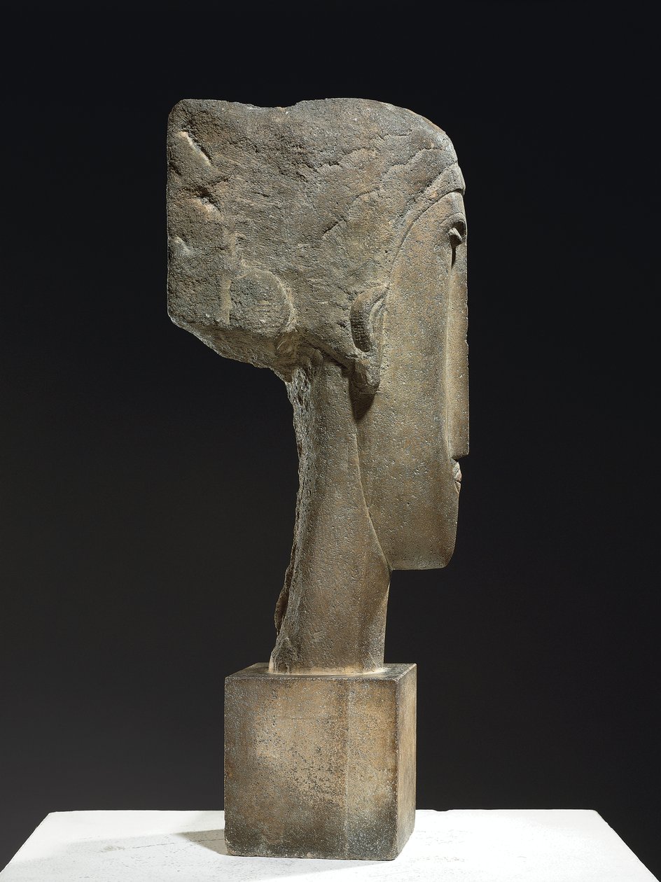 Hoved, ca. 1910-12 (kalksten) af Amedeo Modigliani