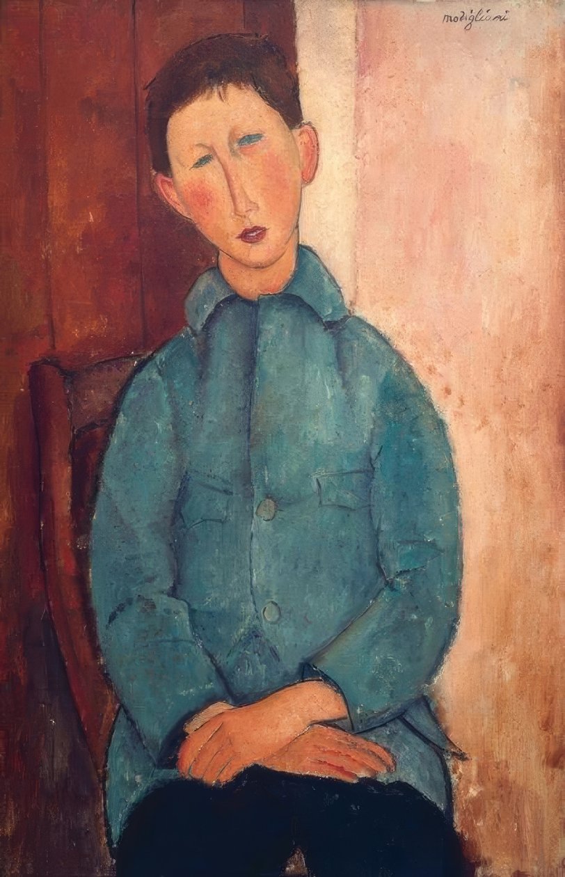 Dreng i blå jakke af Amedeo Modigliani