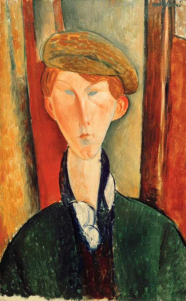 Ung mand med kasket af Amedeo Modigliani