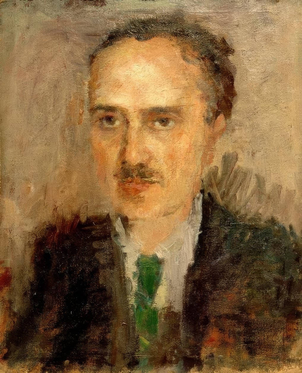 Mand med overskæg af Amedeo Modigliani