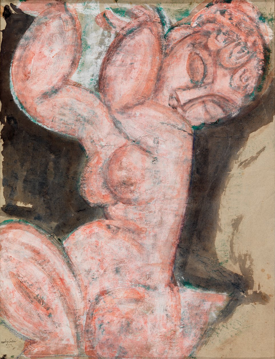 Pink Nude - Karyatide af Amedeo Modigliani