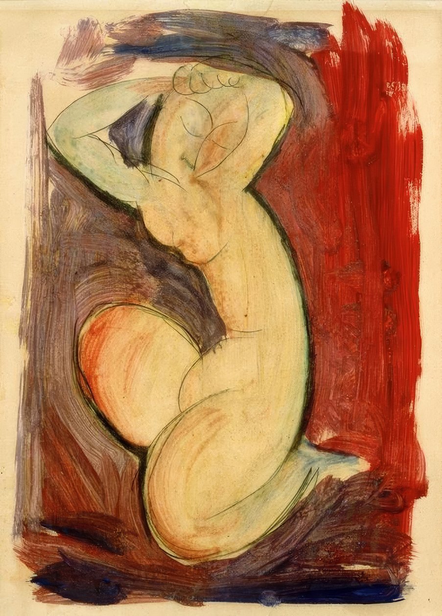 Rote Karyatide af Amedeo Modigliani