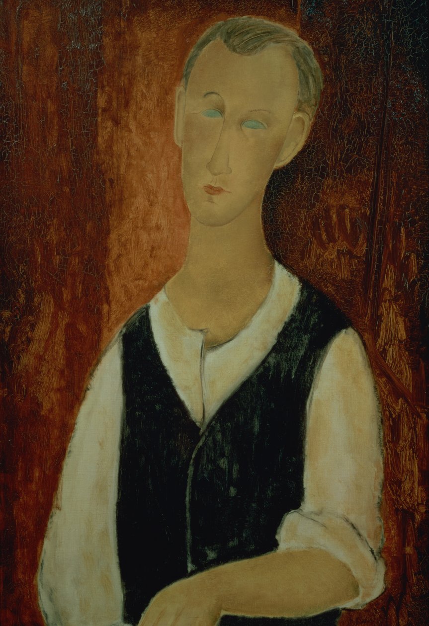 Ung mand med sort vest, 1912 af Amedeo Modigliani