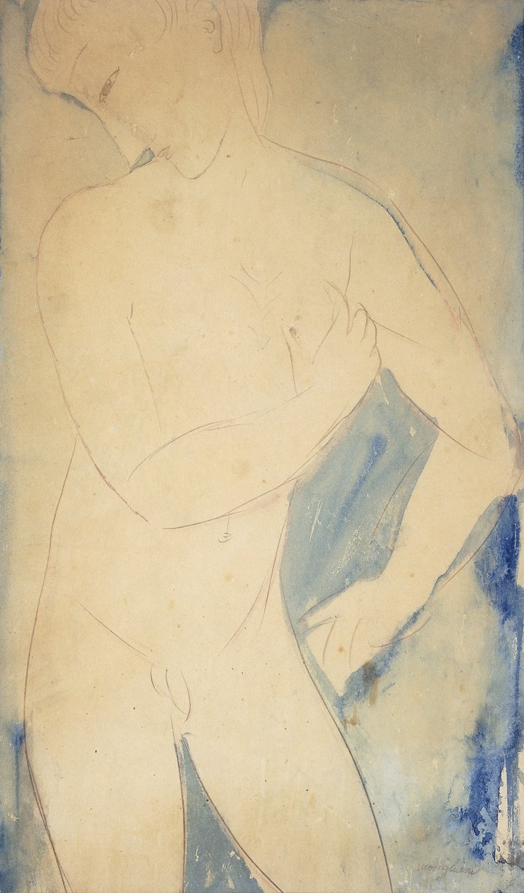 Ung nøgen dreng; Nøgen ung dreng af Amedeo Modigliani
