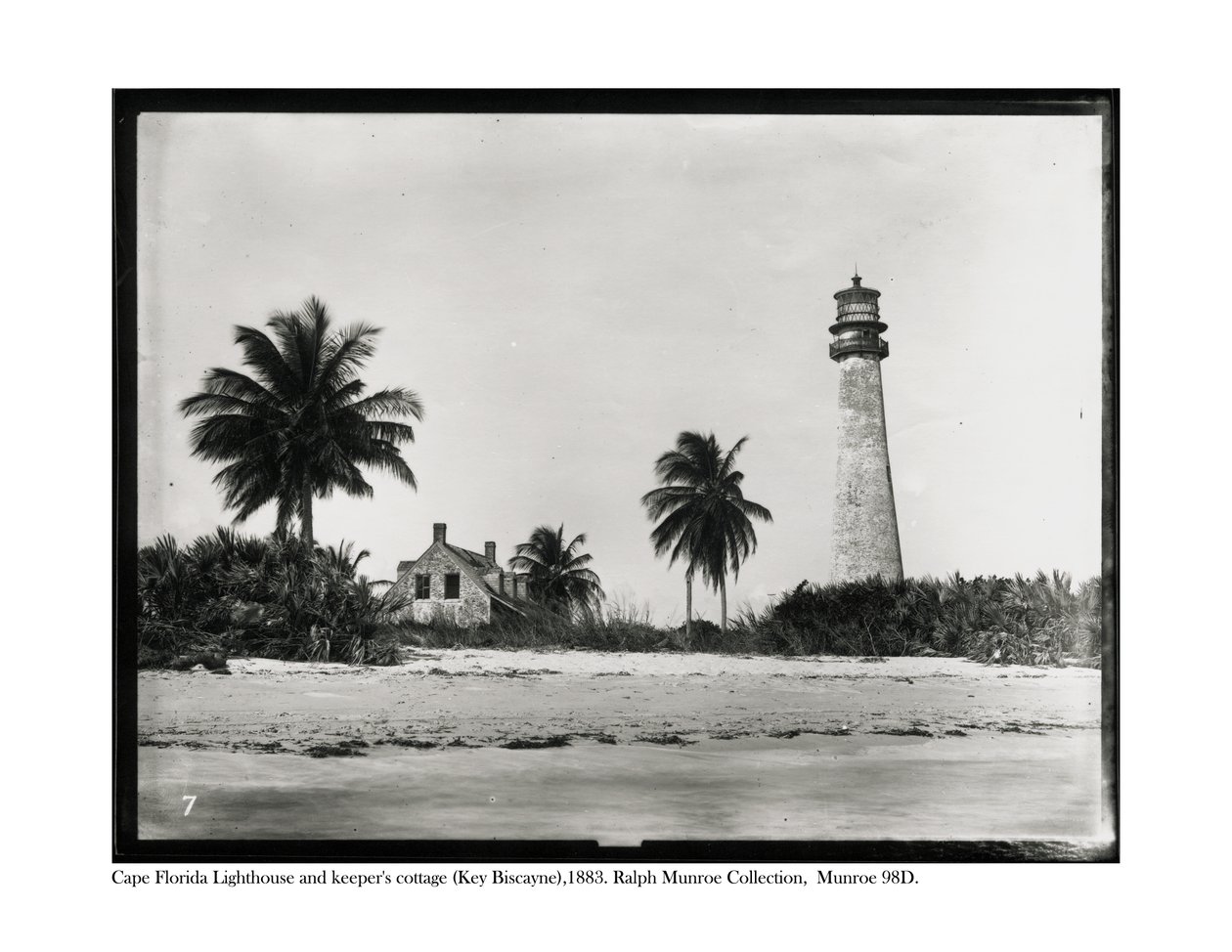 Cape Florida Lighthouse and the Keepers cottage, Key Biscayne, 1883 af American Photographer