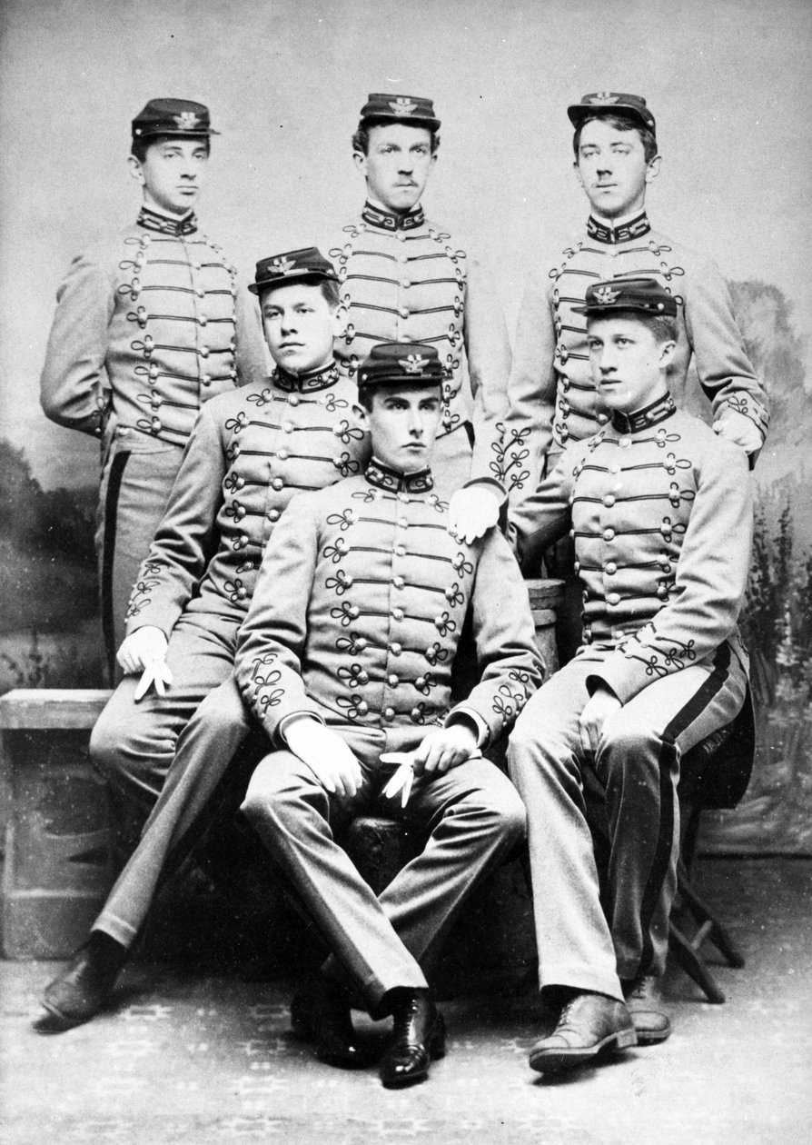 Gruppeportræt af kadetter, der dimitterer fra Militærakademiet, c.1860 af American Photographer