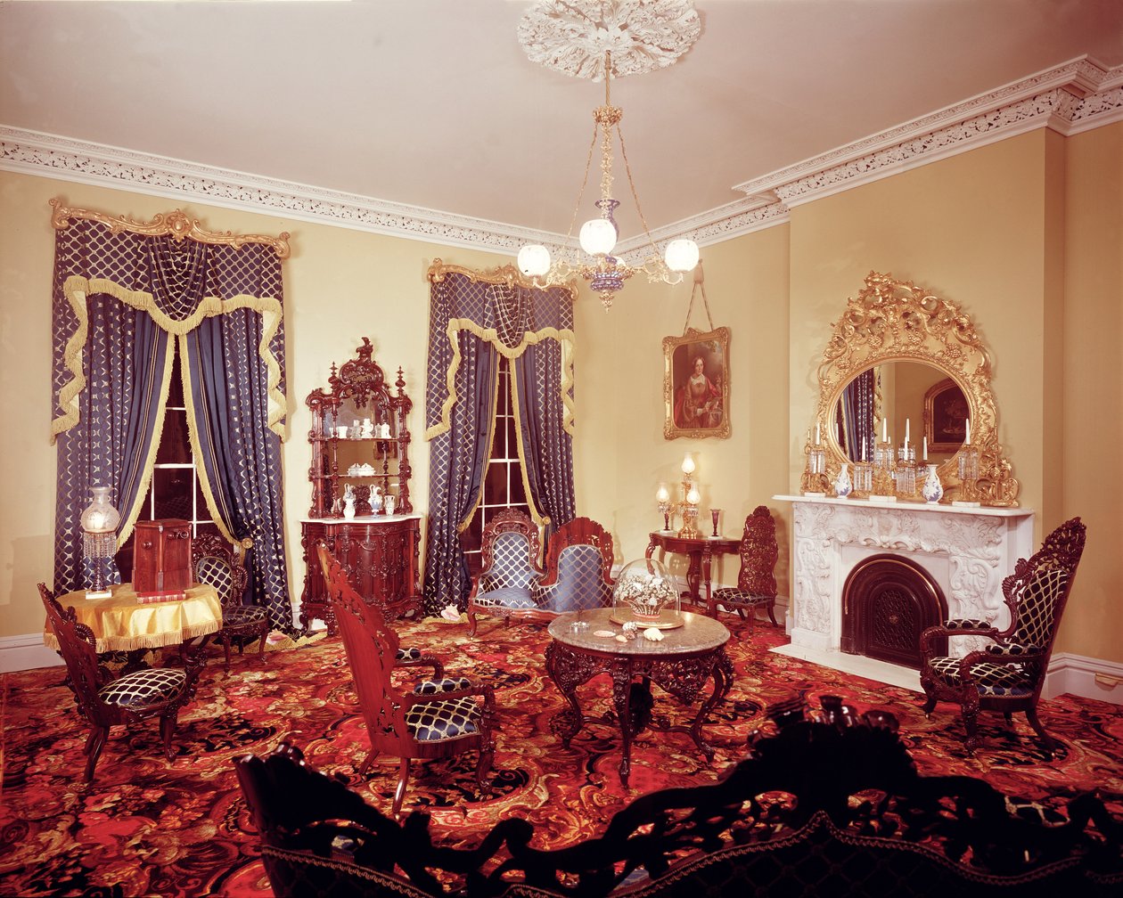 Interiør i Belter Style (1850-60) af American School