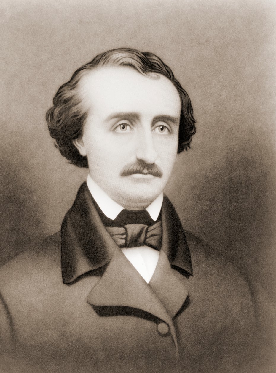Edgar Allen Poe, efter et tryk fra det 19. århundrede af American School