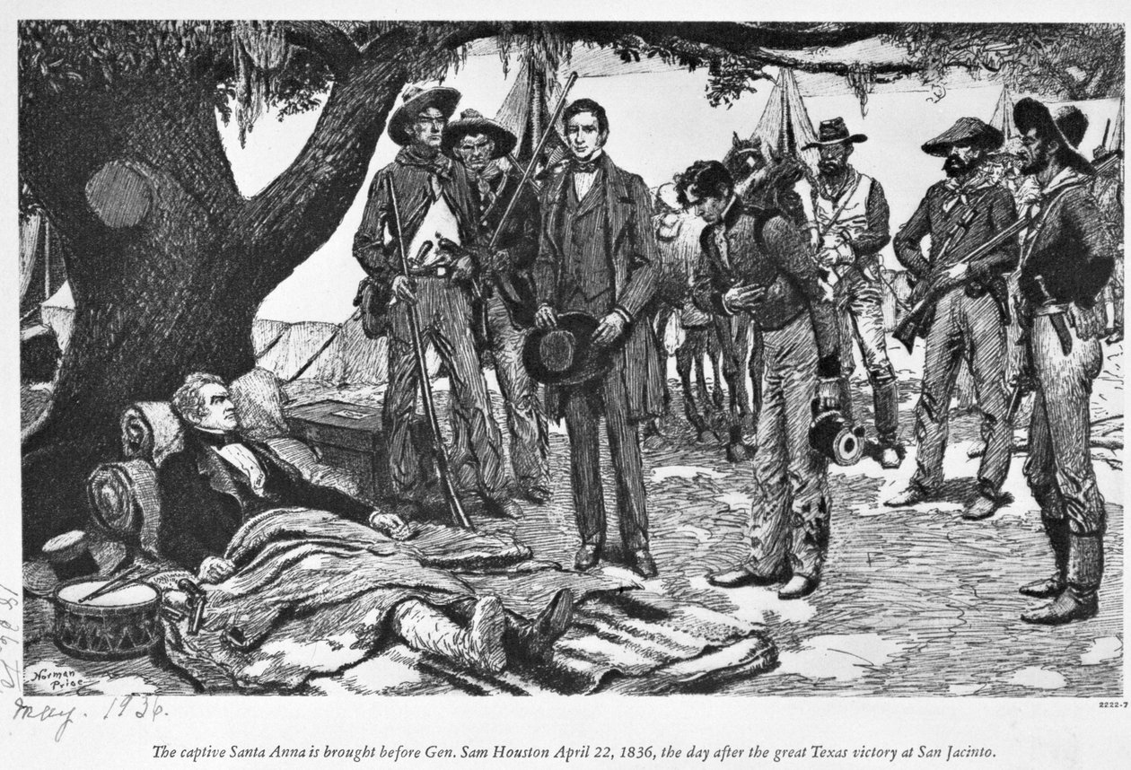 General Sam Houston med Santa Anna i San Jacinto af American School