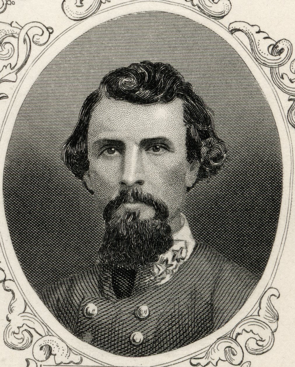 Portræt af Nathan Bedford Forrest (1821-77) af American School