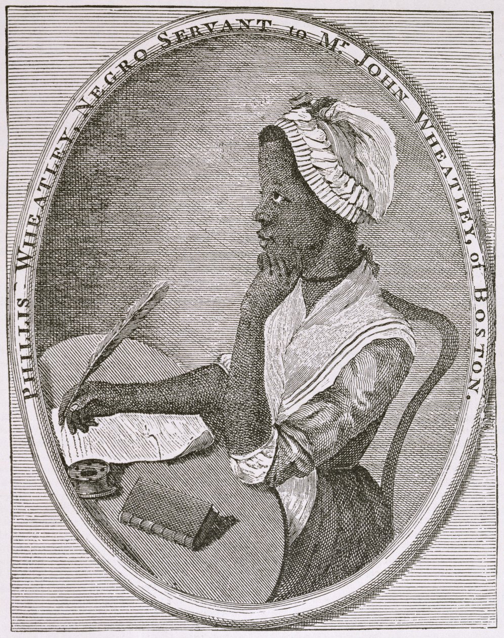 Portræt af Phillis Wheatley af American School