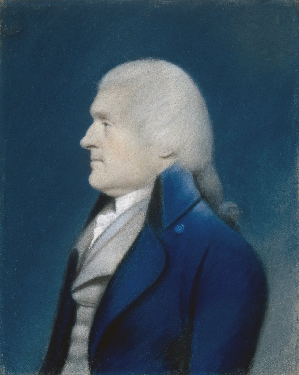 Portræt af Thomas Jefferson, ca. 1800-1832 (pastel på gråt papir) af American School