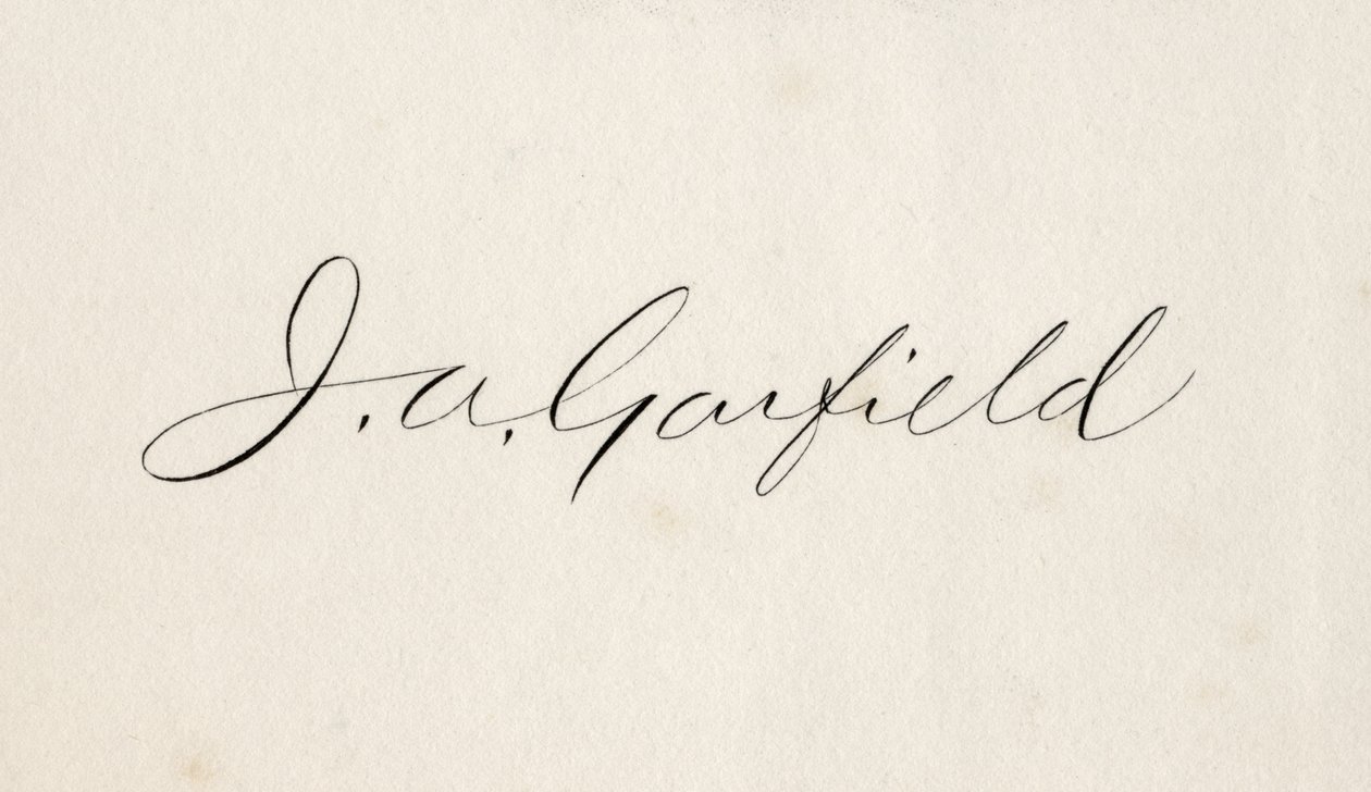 Signatur af James Abram Garfield af American School