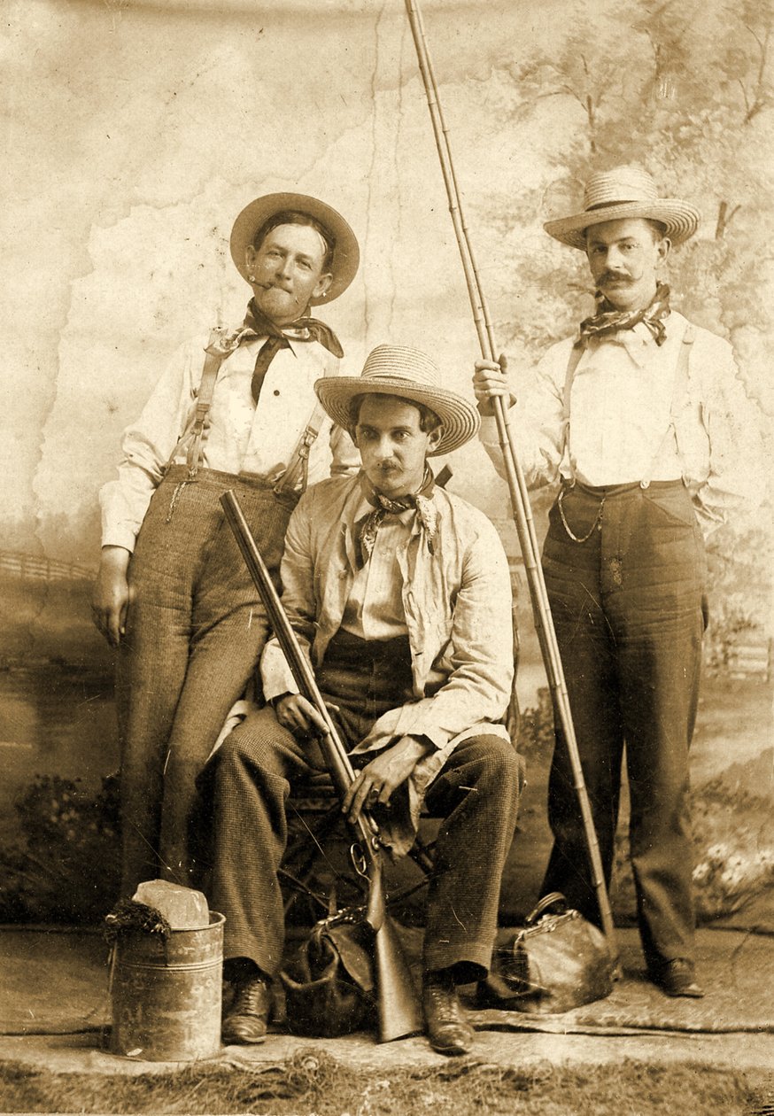 Studieportræt af tre mænd, ca. 1899 af American School