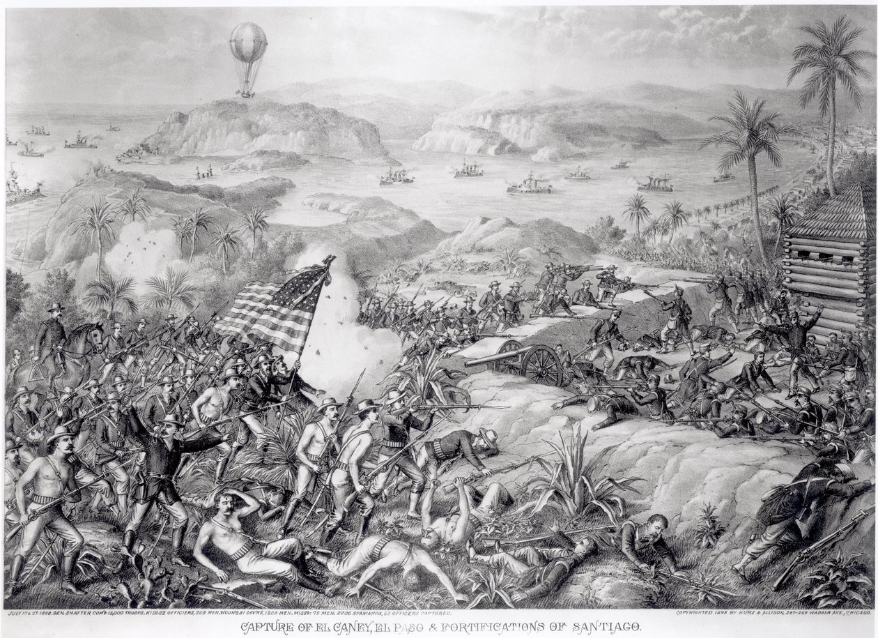 Erobringen af El Caney, El Paso og Santiagos befæstninger, juli 1898 af American School
