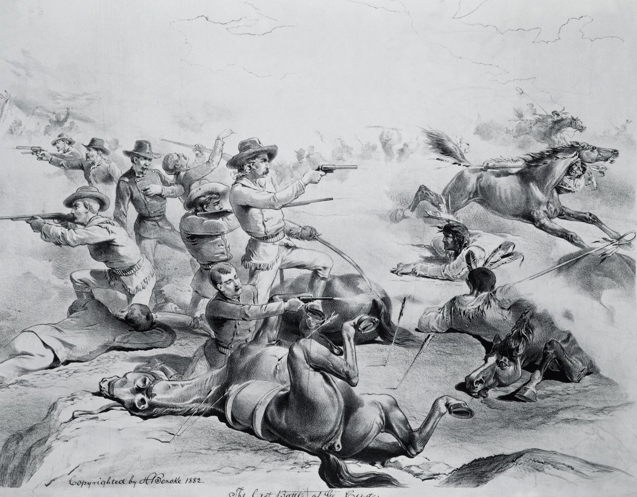 Det sidste slag ved General Custer, 25. juni 1876, ca. 1882 af American School
