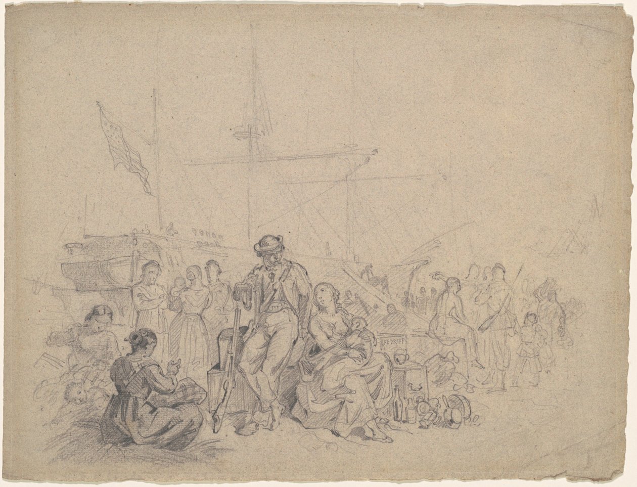 Havnescene af American 19th Century