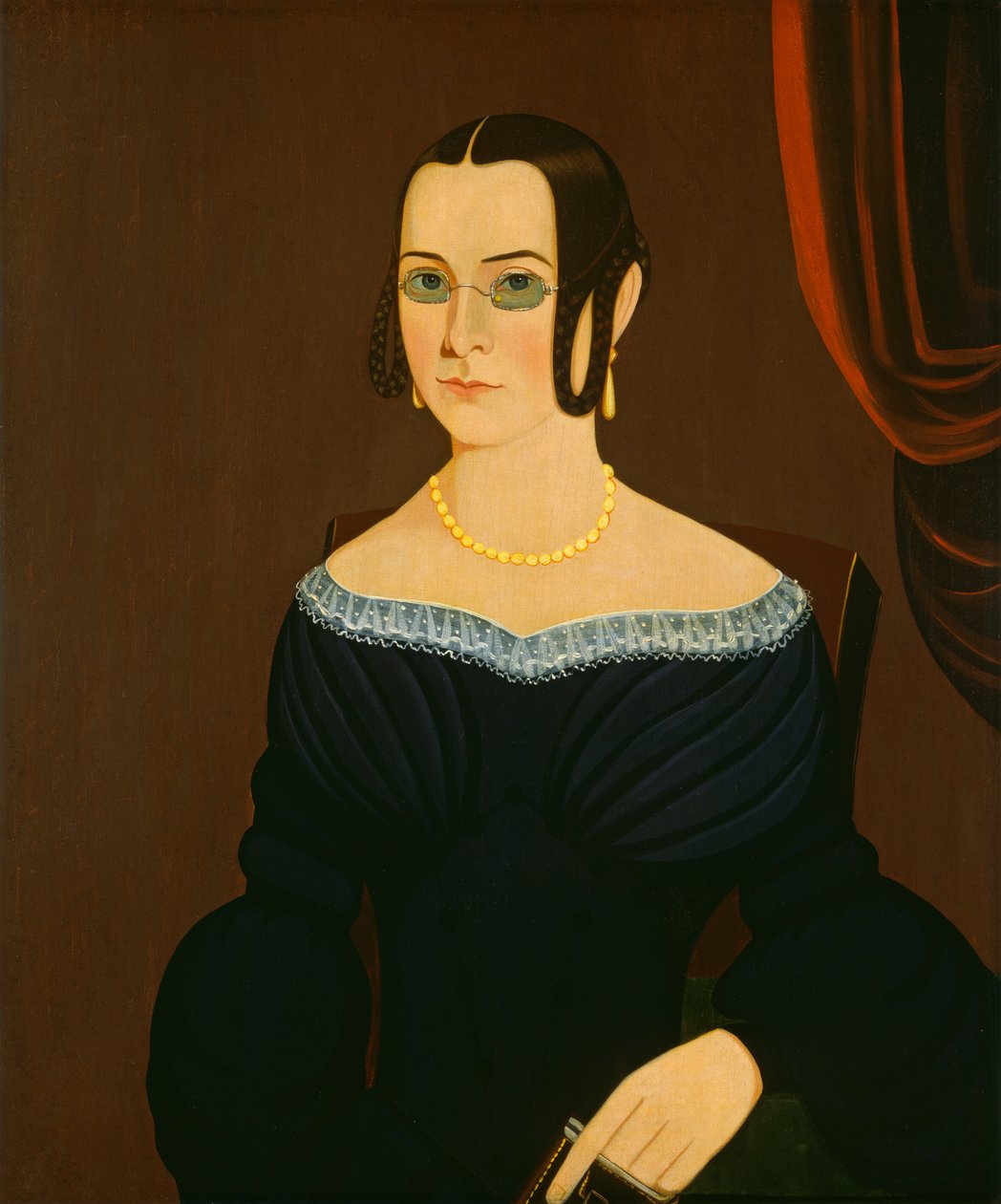Dame iført briller af American 19th Century