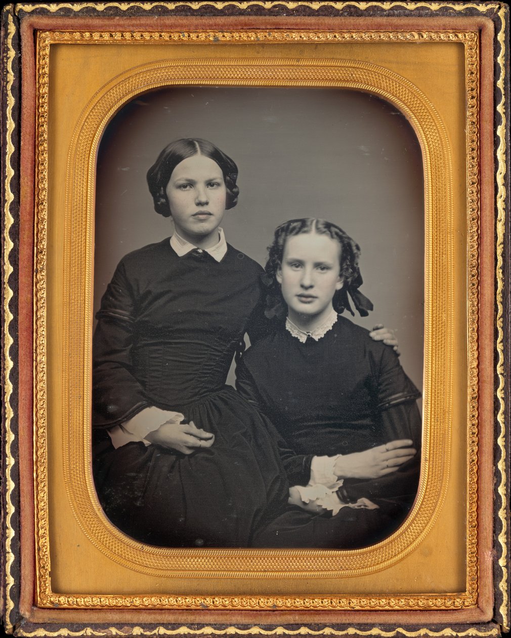 Portræt af to piger af American 19th Century