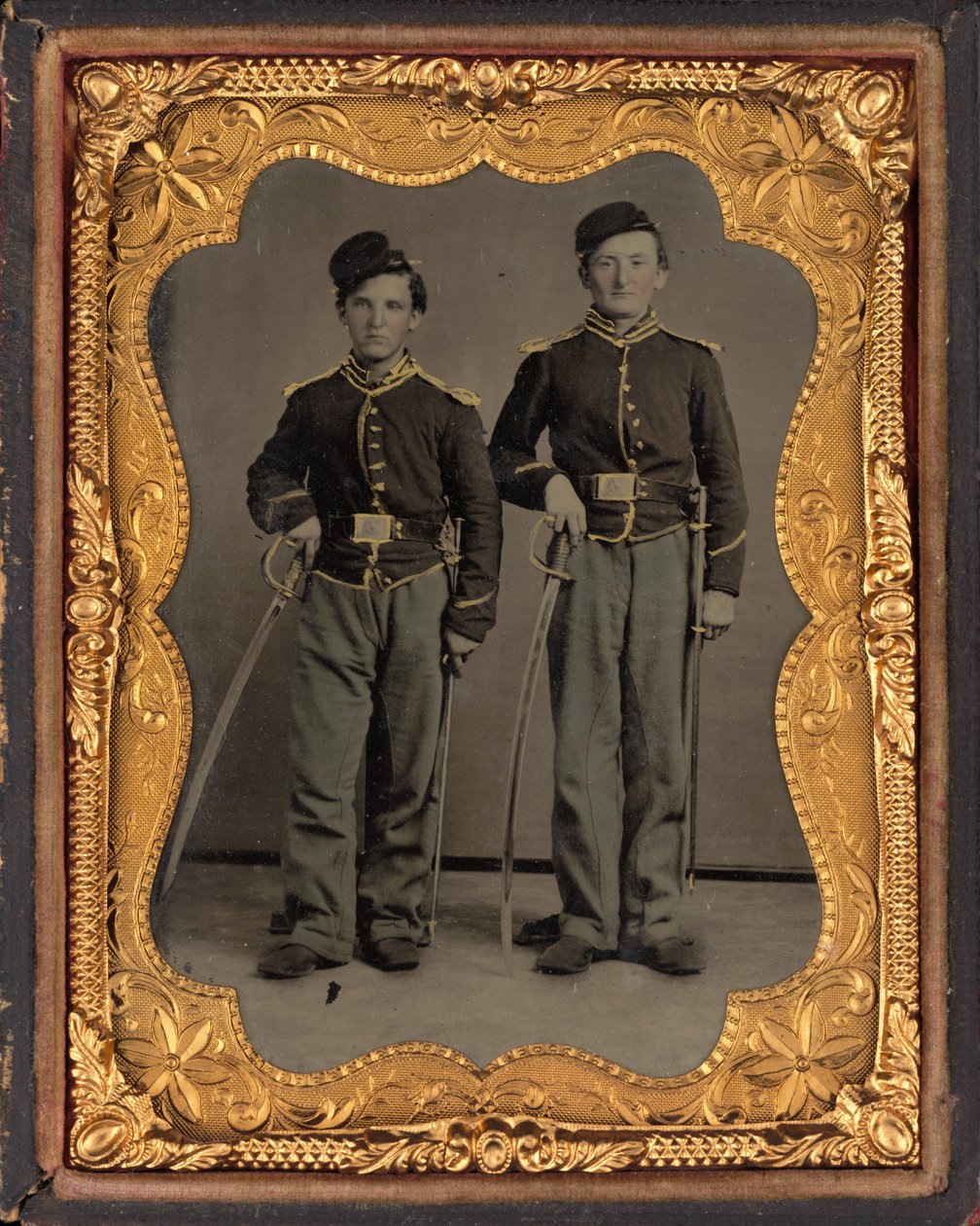 Portræt af to Illinois kavalerister af American 19th Century