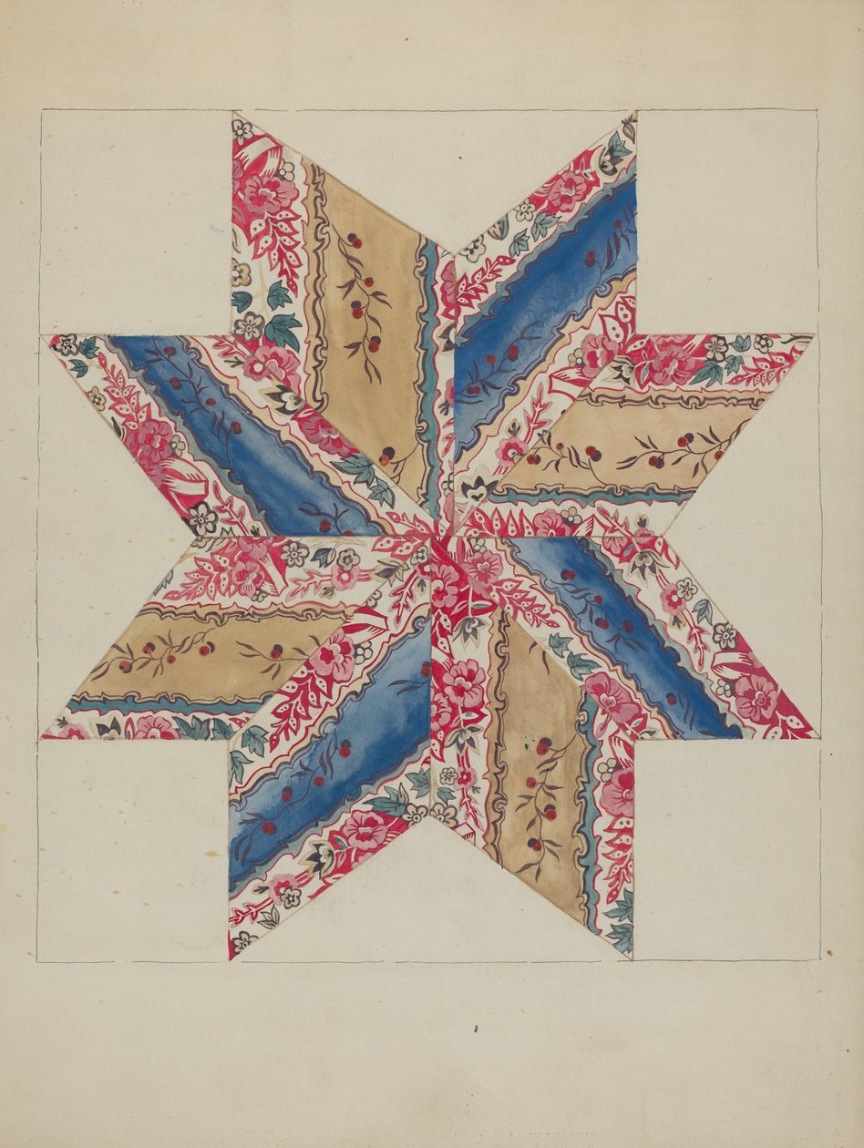 Quilt Applique (stjerner) af American 20th Century