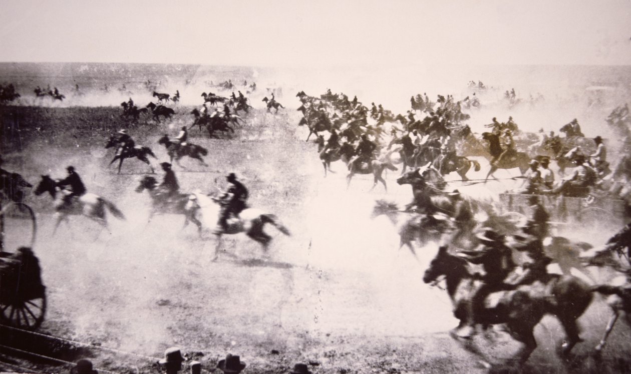 Husmænd, der skynder sig ind på Cherokee Strip af American Photographer
