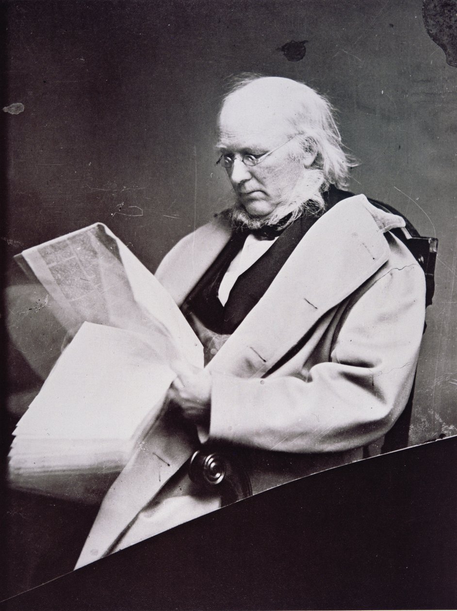 Horace Greeley (1811-72) (s/h-billede) af American Photographer