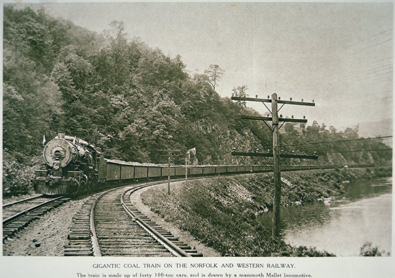 Norfolk & Western Railway, ca. 1925 (s/h-billede) af American Photographer