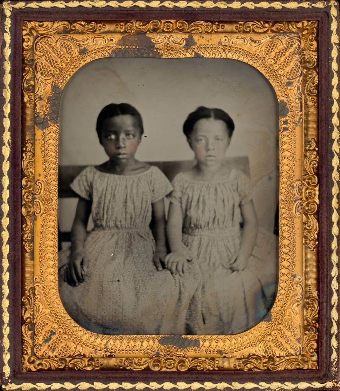 Portræt af to piger, ca. 1860 (foto) af American Photographer