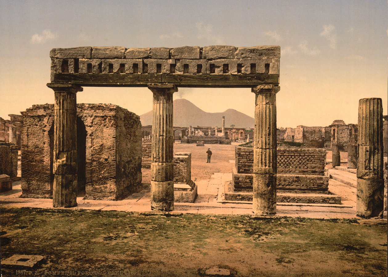 The Forum, Pompeji, ca. 1890-1900 (fotomekanisk tryk) af American Photographer