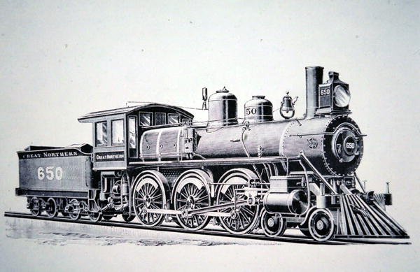 4-6-0 Standard tog med ti hjul (gravering) af American School