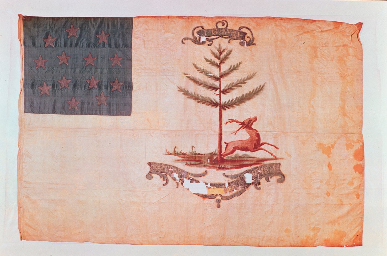 Bucks of America flag, ca. 1787 af American School