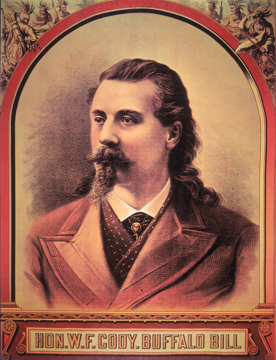 Buffalo Bill (1846-1917) 1886 (farve litho) af American School