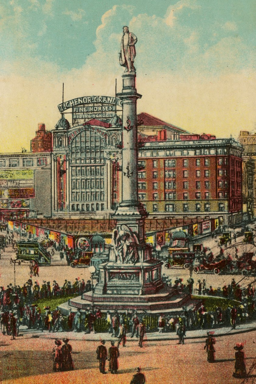 Columbus Circle, New York, ca. 1900 af American School