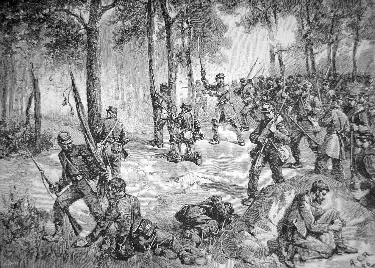Konfødererede angreb i slaget ved Gettysburg af American School