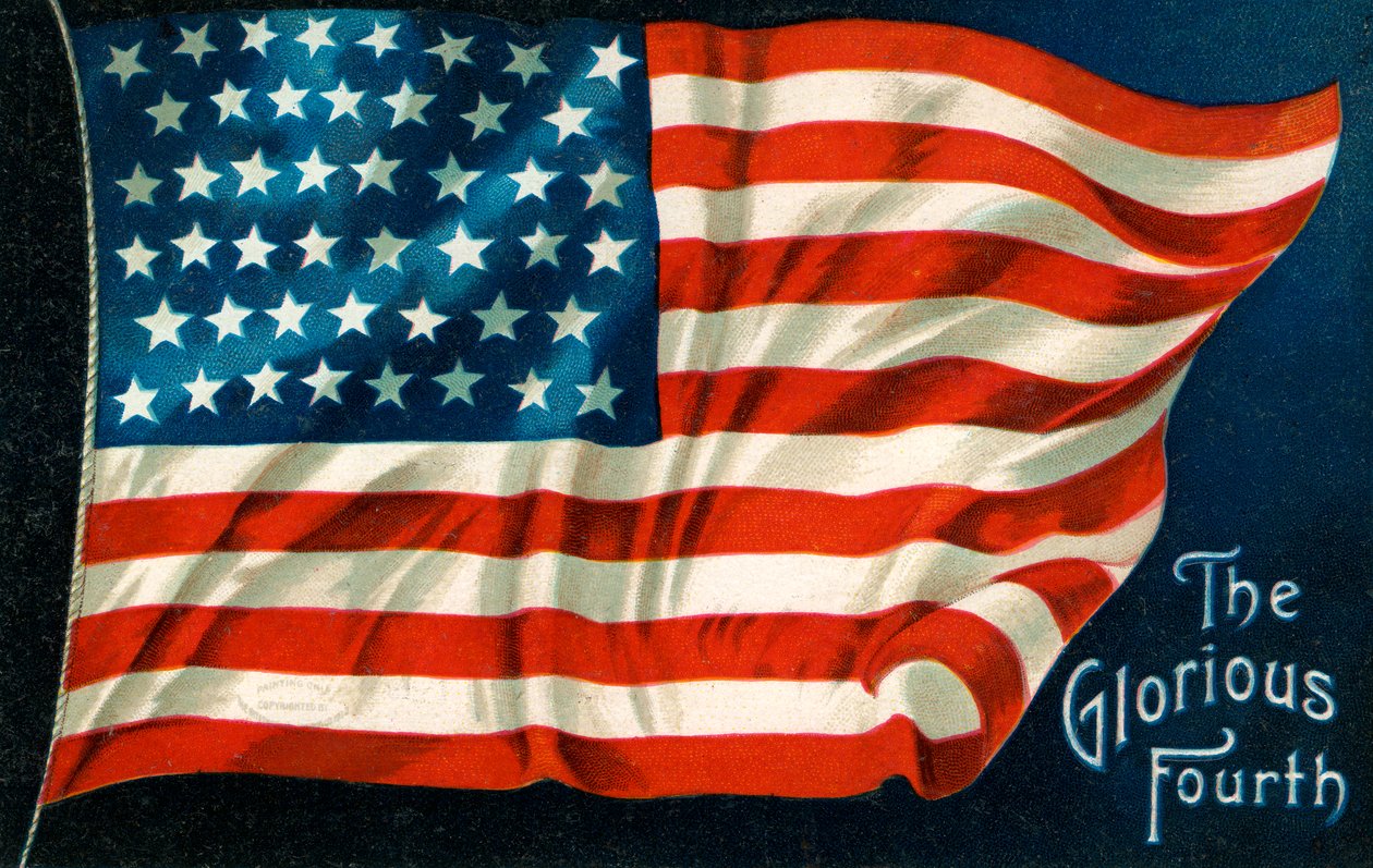 Fjerde juli amerikanske flag af American School