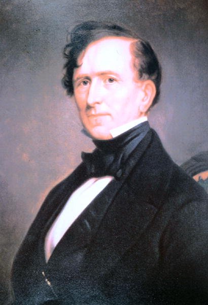 Franklin Pierce (1804-69) (farve litho) af American School