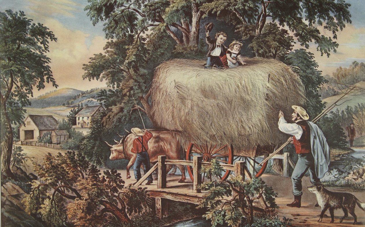 Høningstid - Det sidste læs, pub. 1868, Currier & Ives af American School