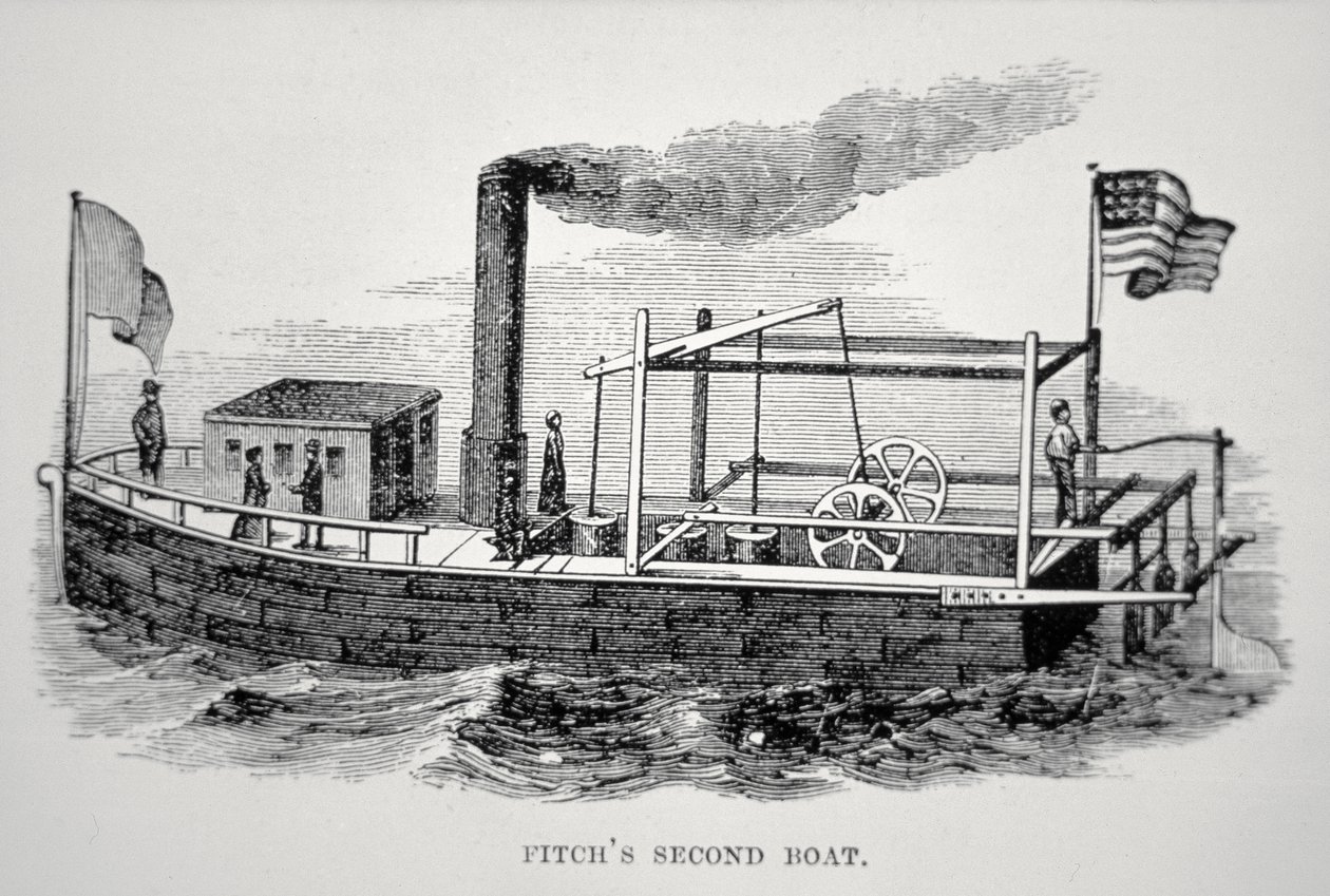 John Fitchs (1743-98) anden dampbåd af American School