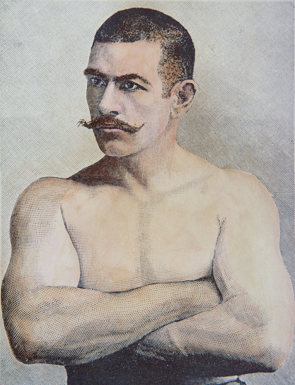 John L. Sullivan (farve litho) af American School