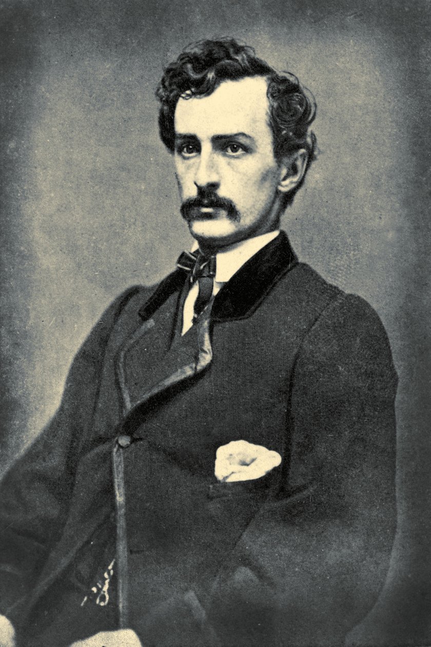 Portræt af John Wilkes Booth, ca. 1860 af American School