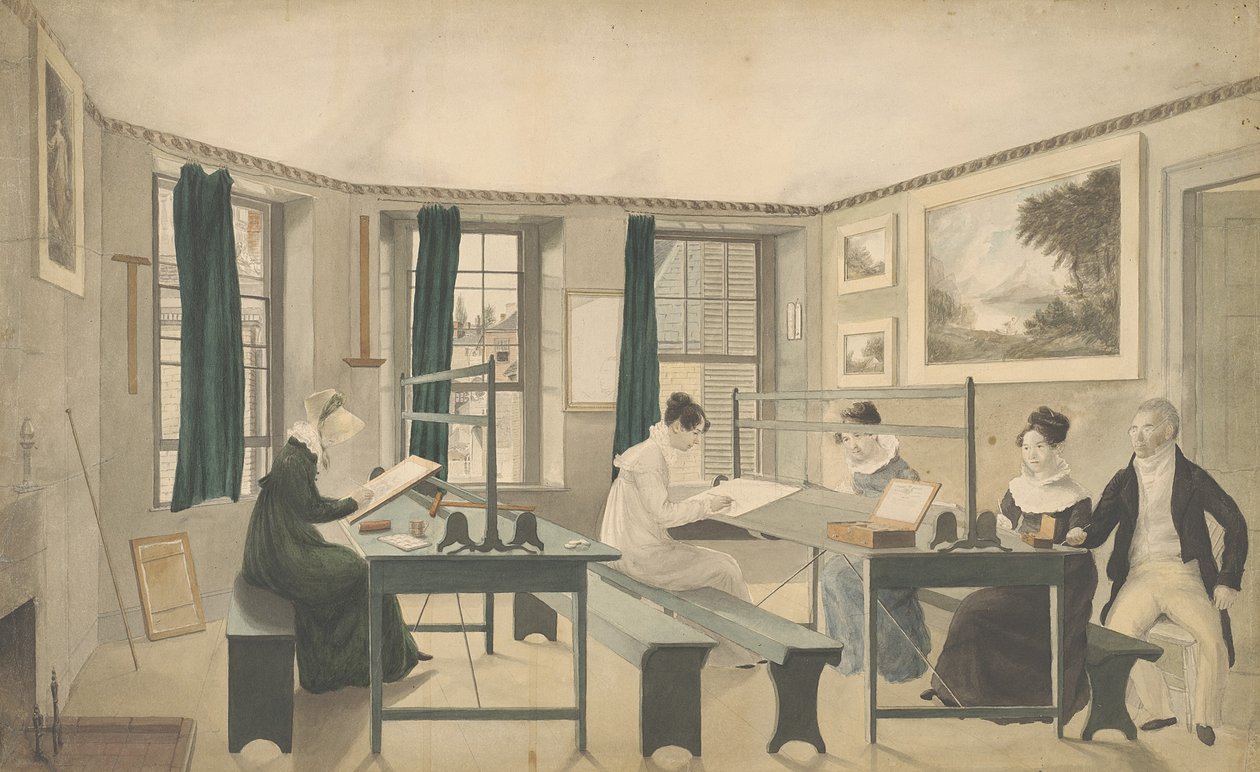 The Drawing Class, 1810-13dani af American School