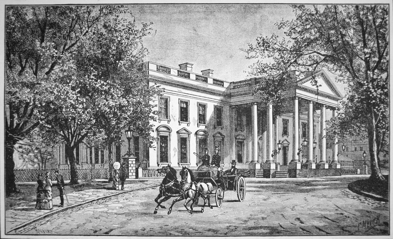 Det Hvide Hus, ca. 1886 (gravering) af American School