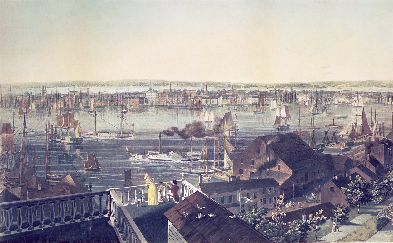 Udsigt over Manhattan fra Brooklyn, 1837 af American School