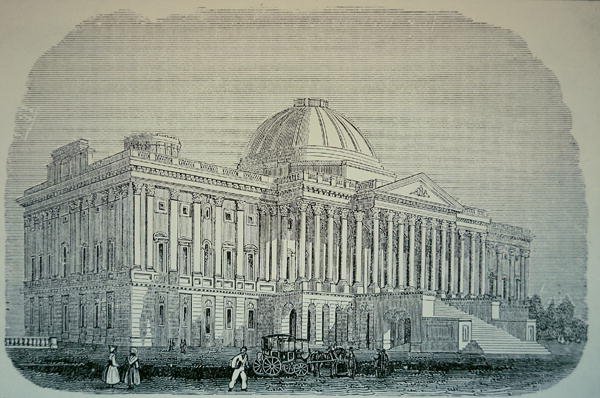 Udsigt over Capitol, ca. 1848 (gravering) af American School