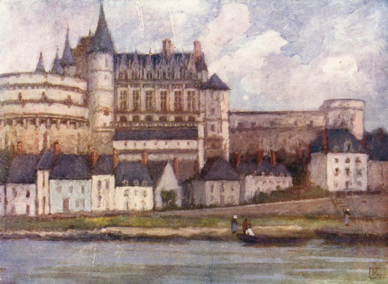 Amboise fra Loire (farvelitografi) af Amy B. Atkinson