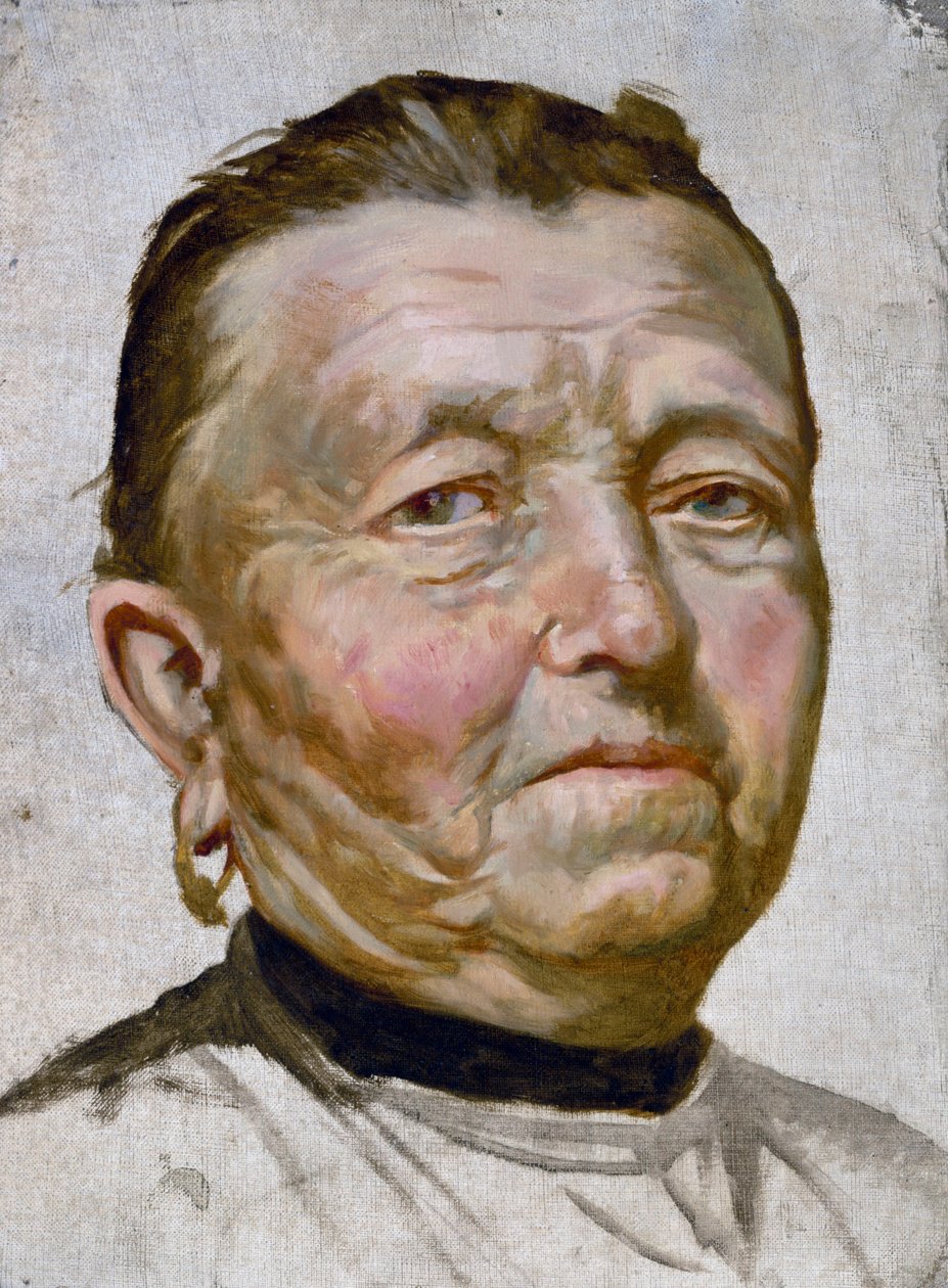 Kvindeansigt (olie på lærred) af Anacleto Laretto