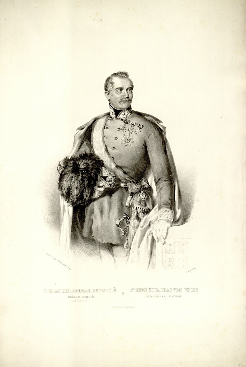 Litografi af Stefan Šupljikac af Anastas Jovanović